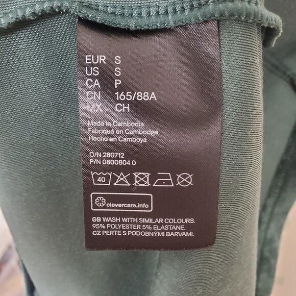 H&M Velvet Cowl Neck Dress Forest Green Small - Picture 6 of 6